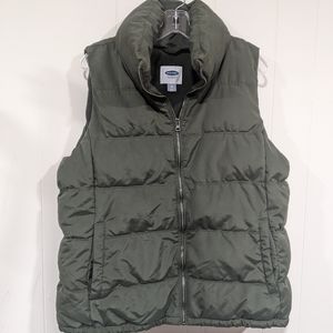 Old Navy Green Puffer Vest XL Lined